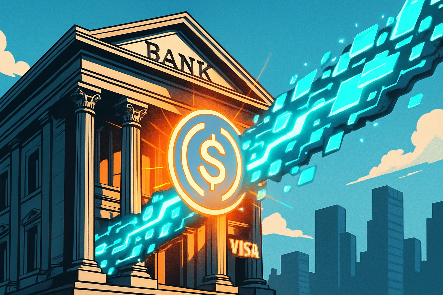 Visaが米国でUSDC安定通貨決済を開始、週末の空白を打破するために2行が協力