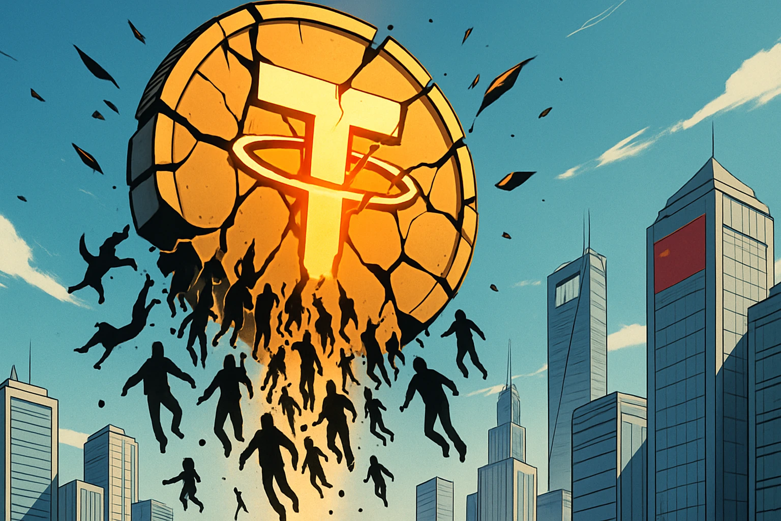 चीनी मुद्रा सर्कल घबरा गया है और यूएसडीटी को 